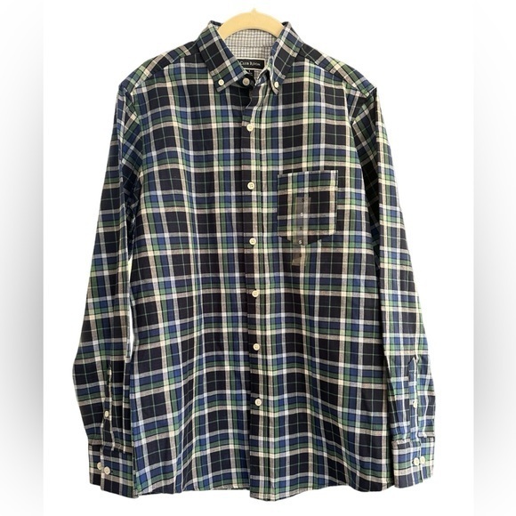 Club Room Other - Club Room Men’s Button Down Shirt Size S Plaid Green Blue Collar Long Sleeves